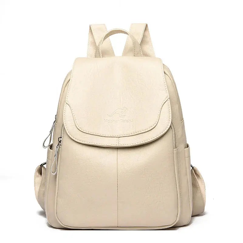 Flap Top Backpack with Matte Surface – For Women