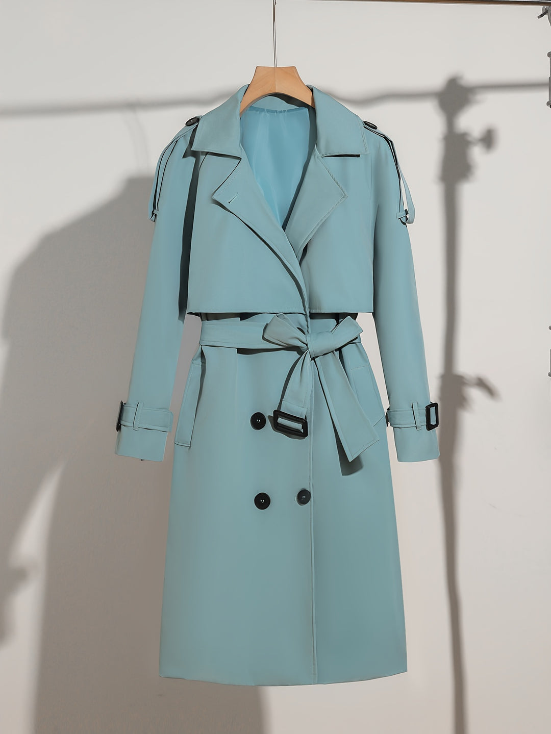 Classic Waterproof Trench Coat with Belted Waist