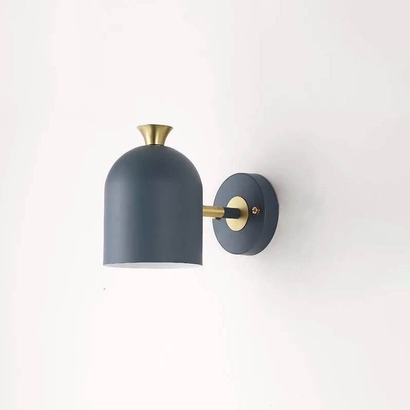 Slim Metal Round Wall Lamp Single Light Fixtures