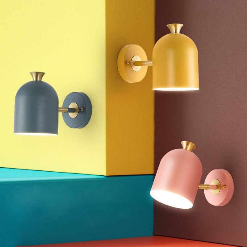Slim Metal Round Wall Lamp Single Light Fixtures