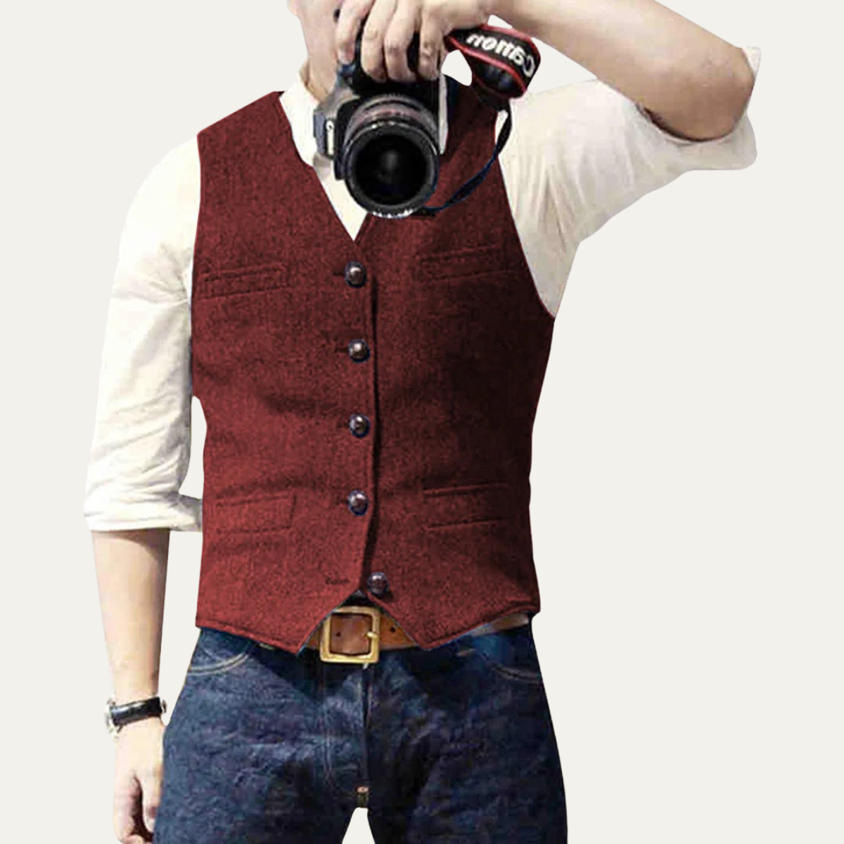 The St. Andrews Men's Vintage Gilet - Elegant Button Up Suit Vest
