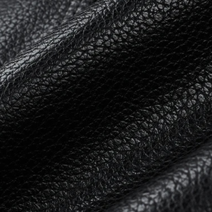 The Baveno Men's Black Smart Business Leather Trench Coat