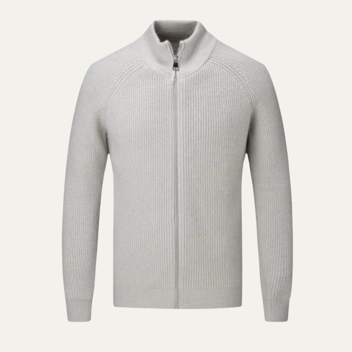 Men’s Ribbed Full Zip Knit Cardigan