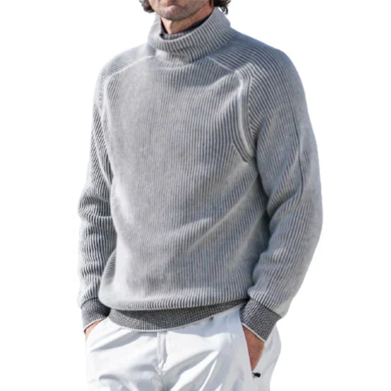 Cozy Striped Crew Neck Winter Knit Sweater - BritishElegance