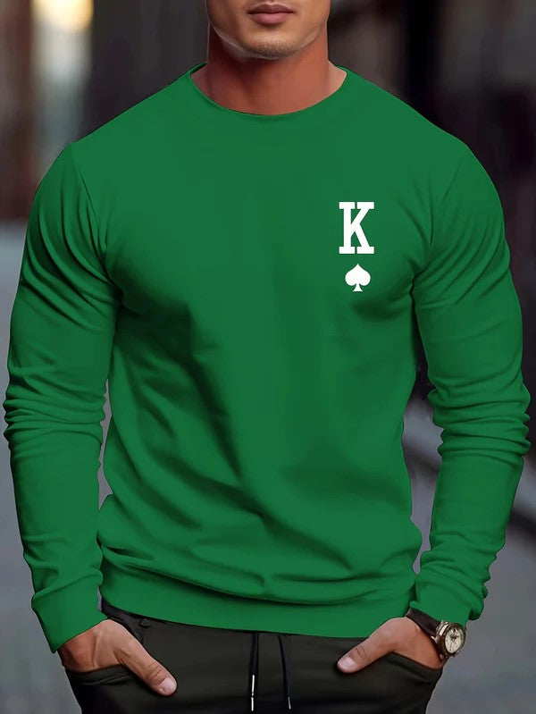 Cozy Spade Graphic Men's Winter Sweatshirt