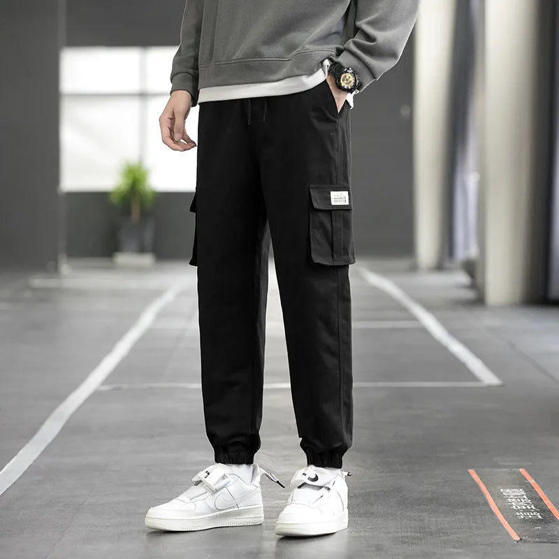 Relaxed Fit Black Cargo Pants for Men