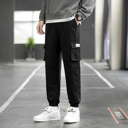 Relaxed Fit Black Cargo Pants for Men