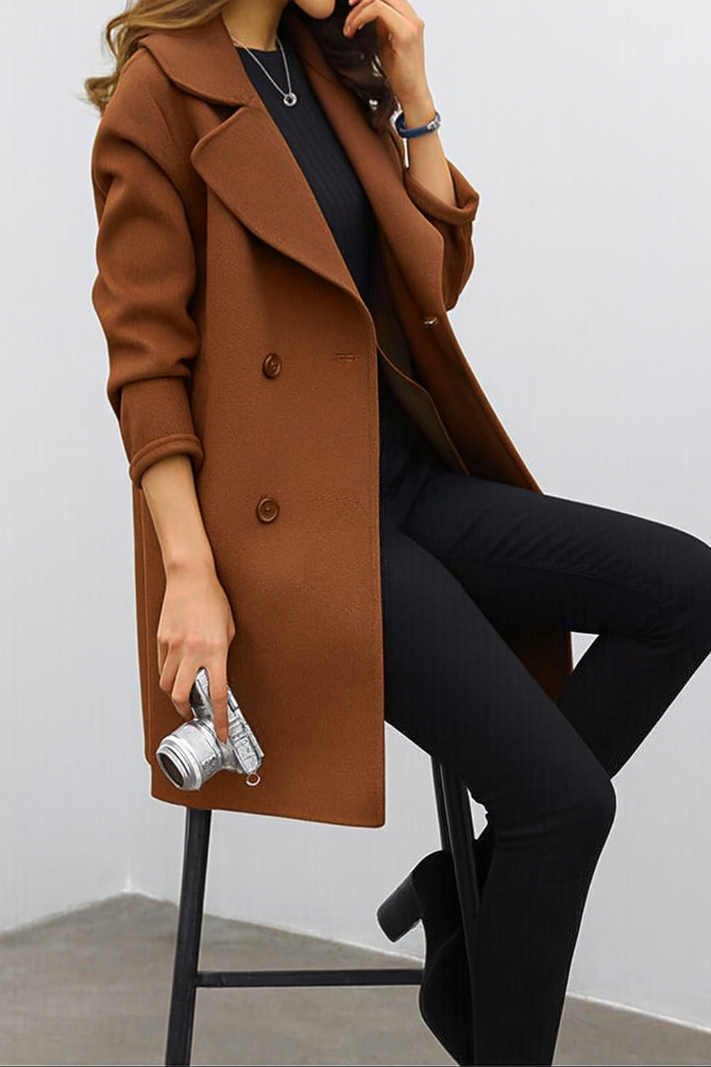 Classic Double Breasted Wool Coat