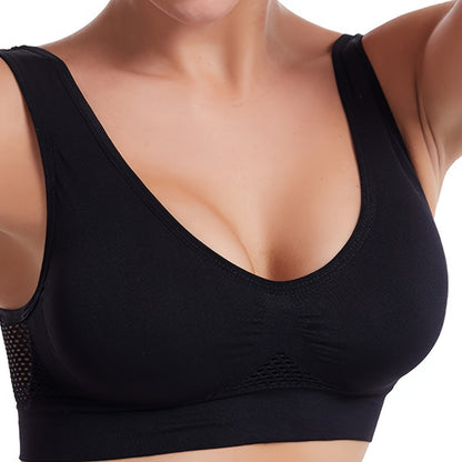 Women’s Breathable Padded Sports Bra – Eva Seamless Supportive Activewear