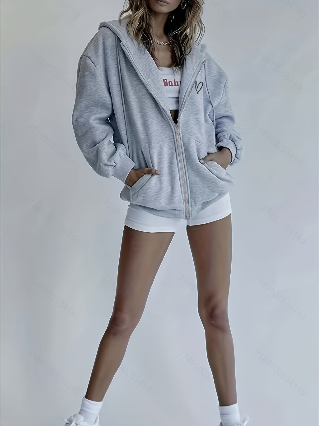 Cozy Women's Zip Up Heart Hoodie for Winter - BritishElegance