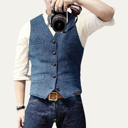 The St. Andrews Men's Vintage Gilet - Elegant Button Up Suit Vest