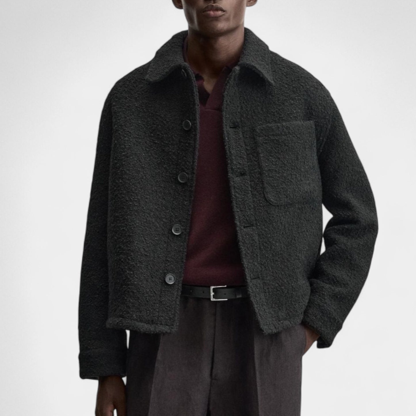 Men's Cozy Wool Shirt - Classic Warm Layering - BritishElegance