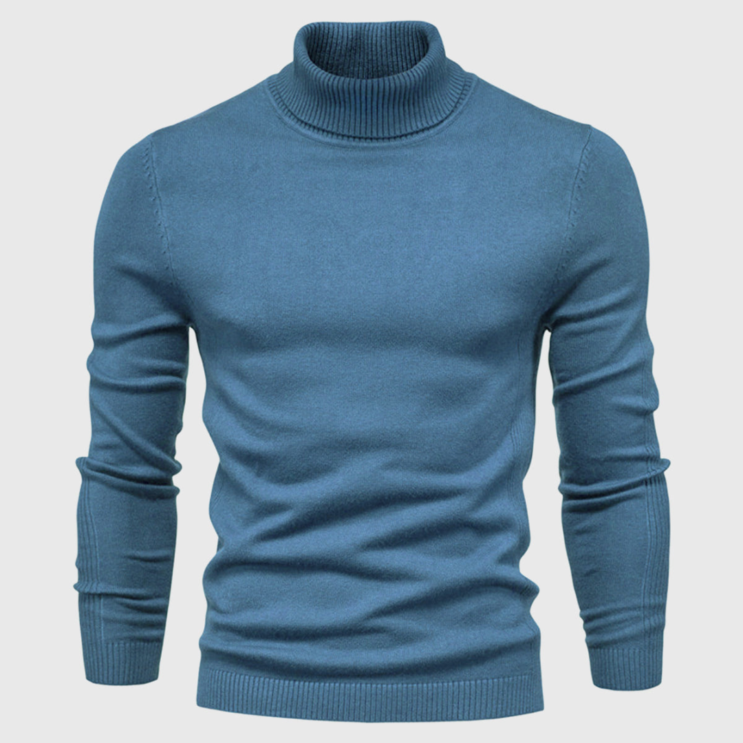 Men’s Plain Knit Turtleneck Sweater