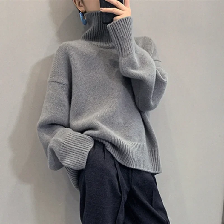 Warm Thick Cable Knit Turtleneck Sweater