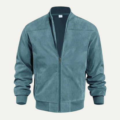 Men’s Textured Zip Up Casual Bomber Jacket