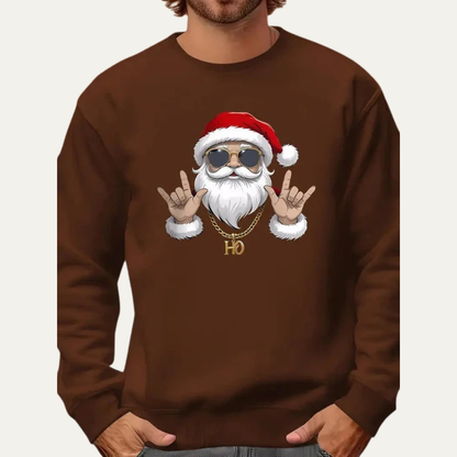 Men’s Rock On Santa Christmas Sweatshirt