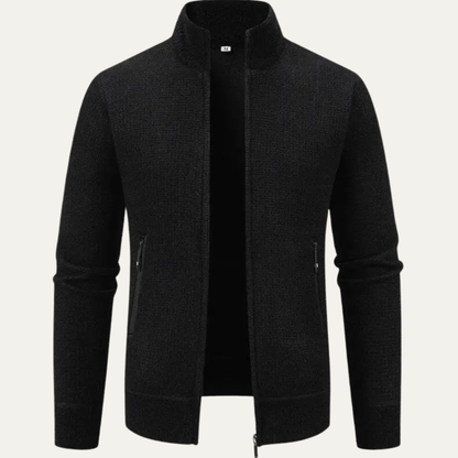 The Montefalco Men’s Casual Knitted Stand Collar Zip Cardigan
