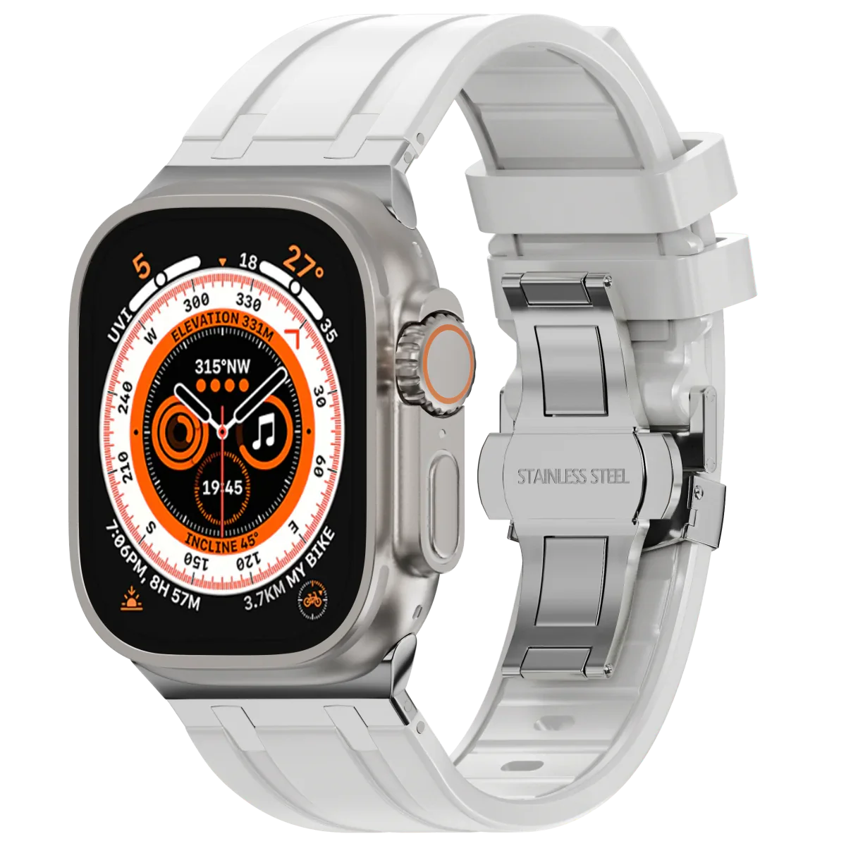 Soft Silicone Apple Watch Band With Metal Clasp