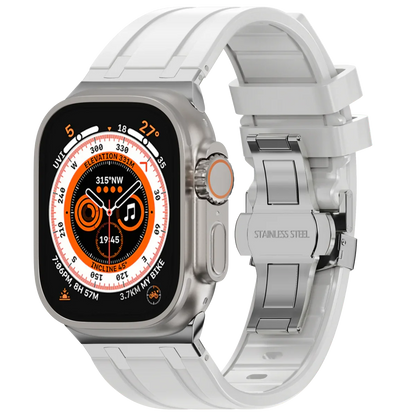Soft Silicone Apple Watch Band With Metal Clasp
