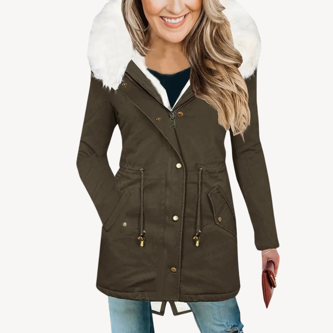 Women's Faux Fur Hooded Parka Jacket