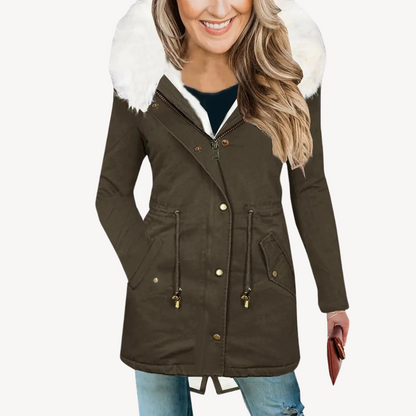 Women's Faux Fur Hooded Parka Jacket