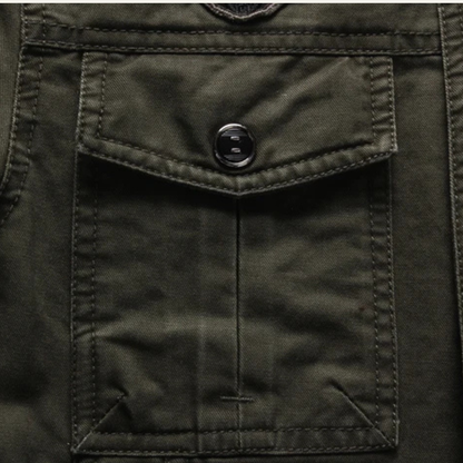 Men’s Faux Suede Bomber Jacket with Chest Patch Pockets