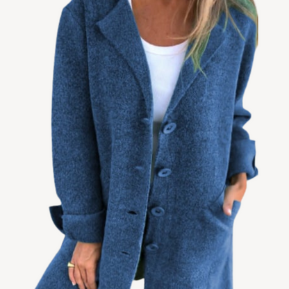 Women's Wool Blend Longline Button Front Coat