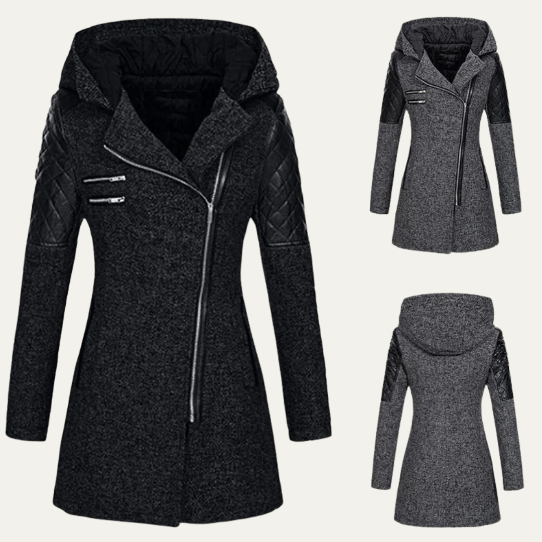 Women’s Mid Length Asymmetrical Zip Winter Coat