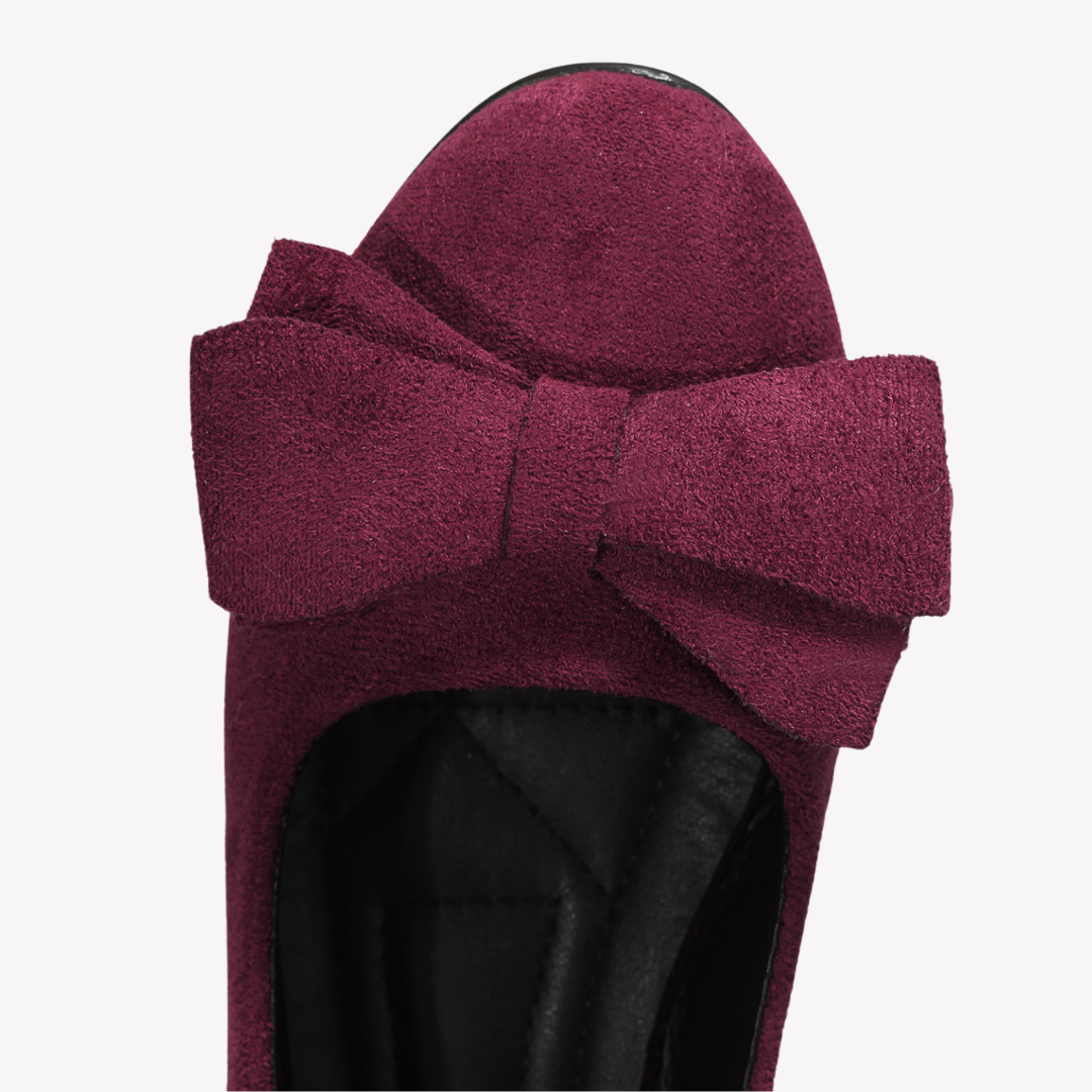 Women's Suede Bow Flats