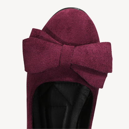 Women's Suede Bow Flats