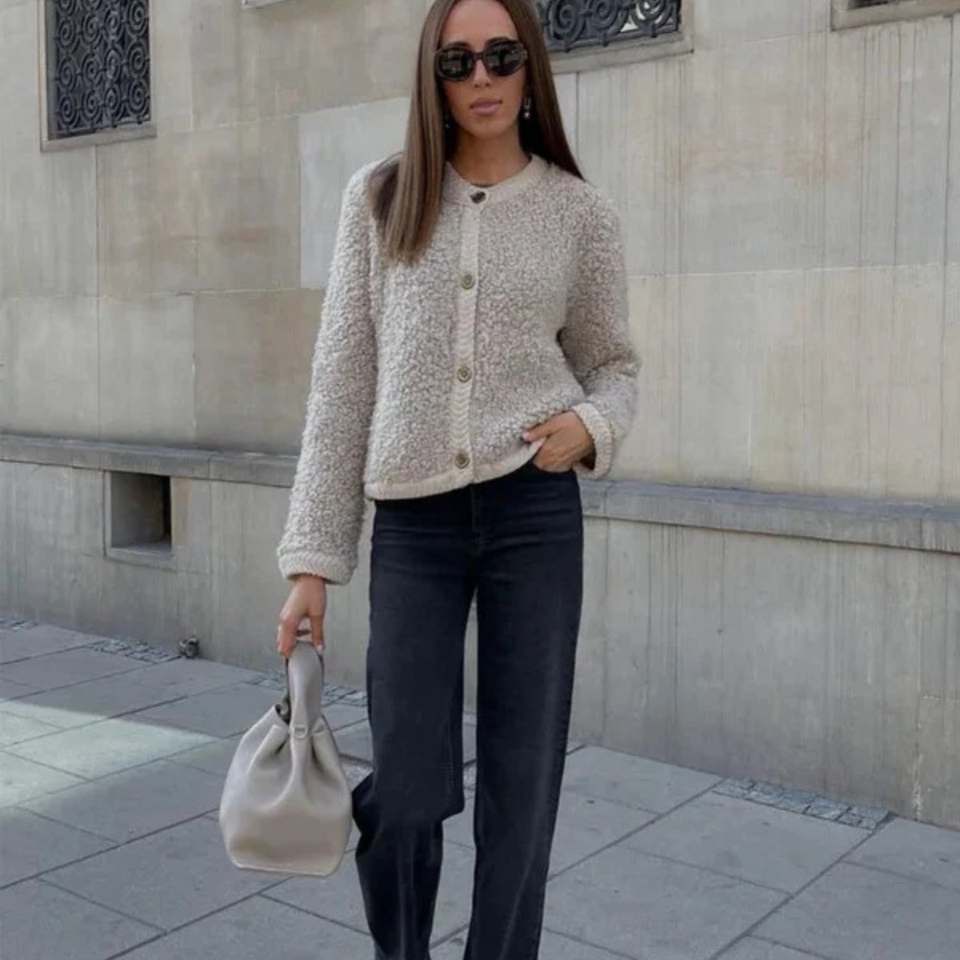 Women’s Fuzzy Cropped Insulation Cardigan