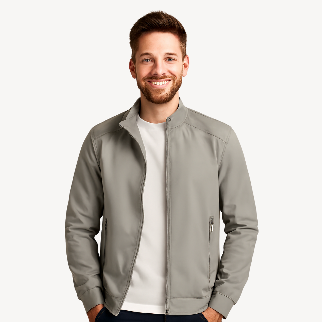 Men’s Polyester Casual Outerwear Zip Jacket