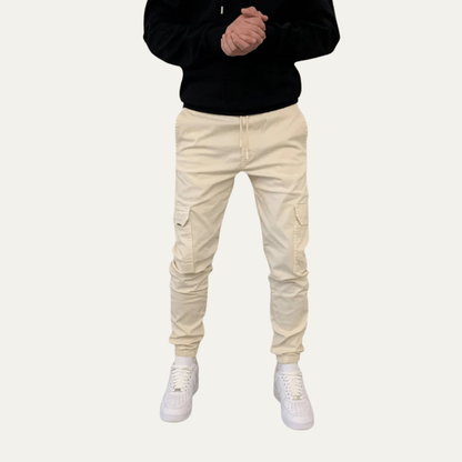 Men’s Tapered Cargo Jogger Pants with Flap Thigh Pockets