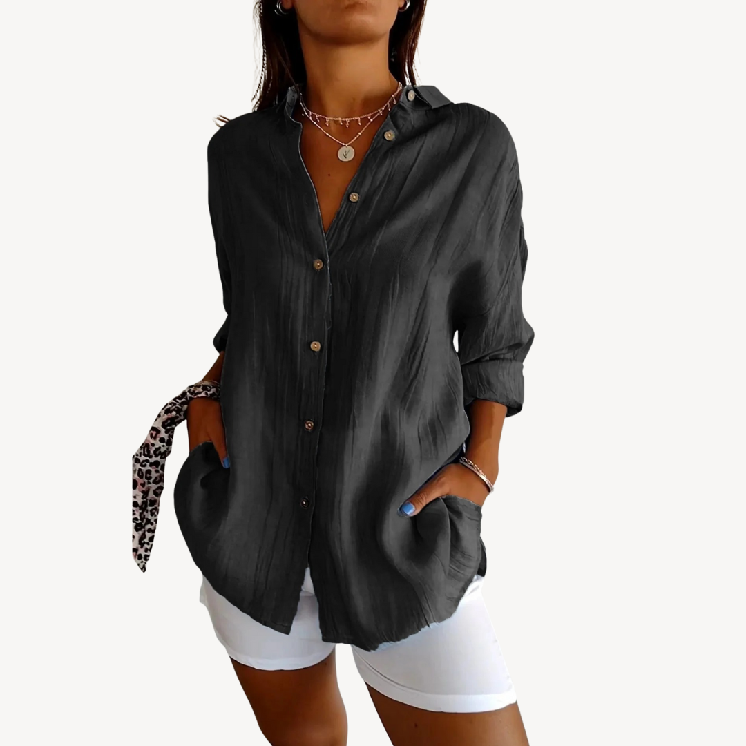Button-Up Casual Blouse Women