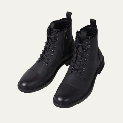 Men’s Cap Toe Lace Up Combat Style Ankle Boots