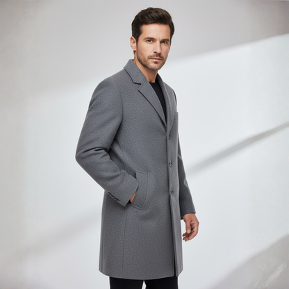 Stylish Grey Wool Coat