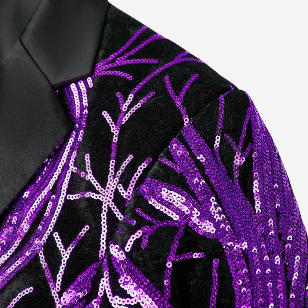 Men’s Sequin Wave Pattern Performance Blazer