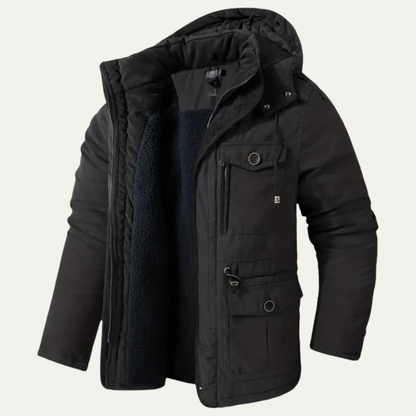Men’s Corduroy Utility Jacket with Sherpa Collar