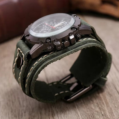 Men’s Cavalier Leather Watch | Vintage Style – Handcrafted Cowhide Strap