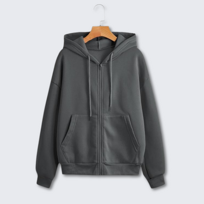 Women's Green Hooded Sweatshirt Soft Cozy Winter Jacket