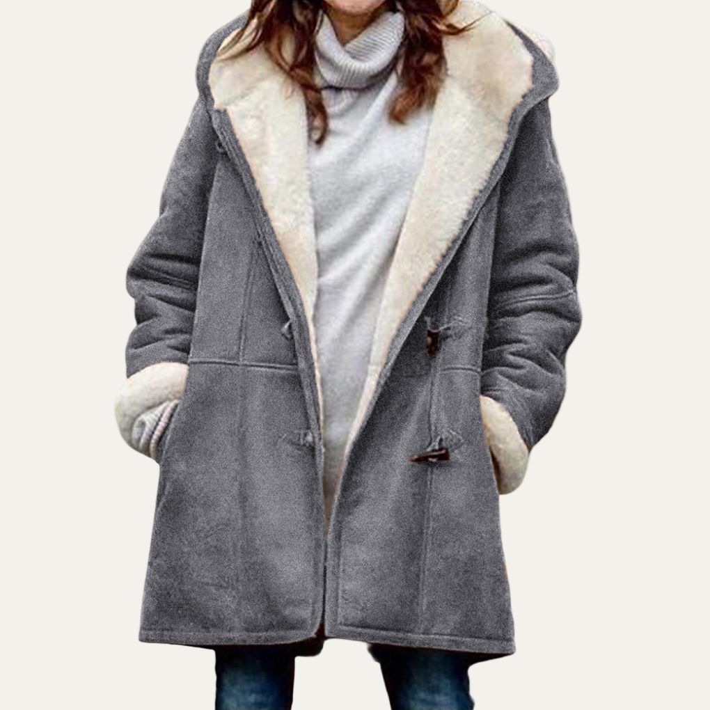 Women’s Warm Furry Lapel Button Jacket