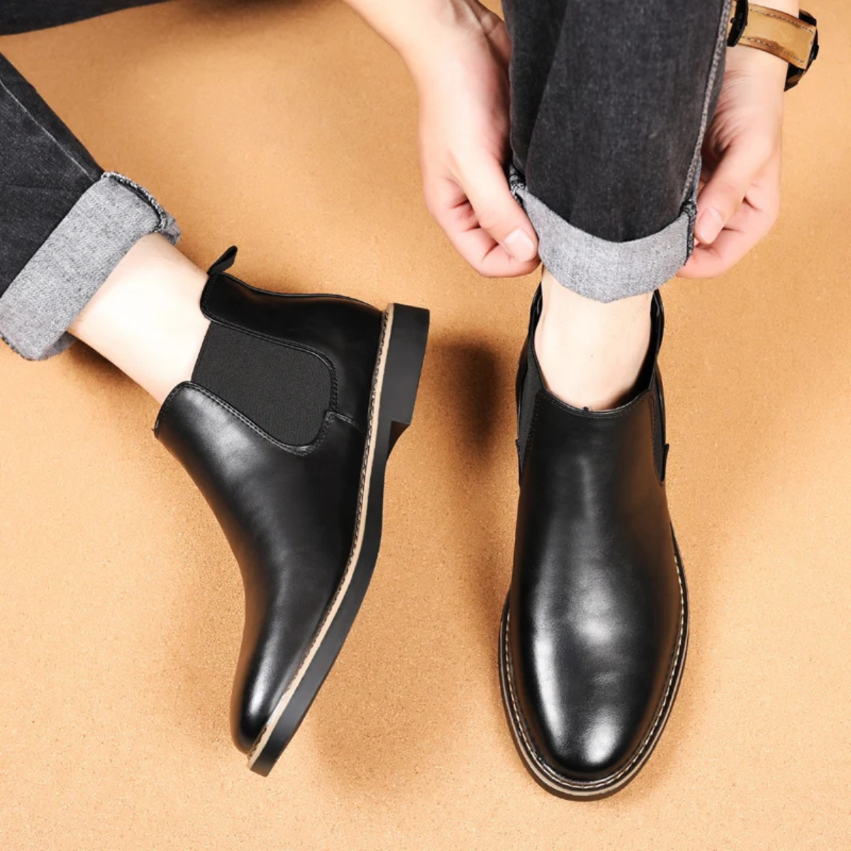 The Ascot Men’s Elegant Leather Chelsea Boots