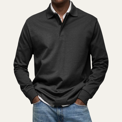 Men’s Long Sleeve Polo in Heavy Jersey Knit