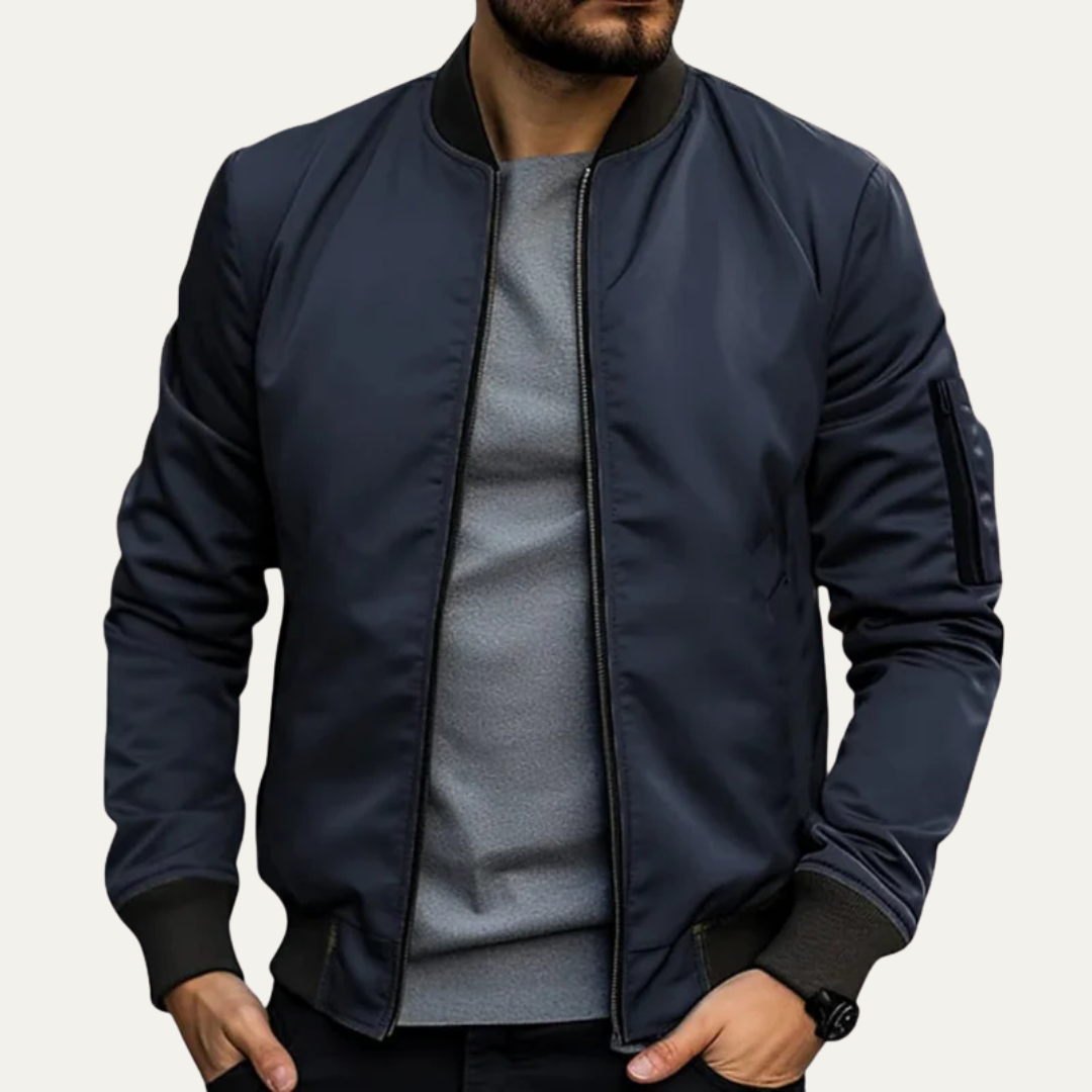 Men’s Modern Smooth Fabric Bomber Jacket