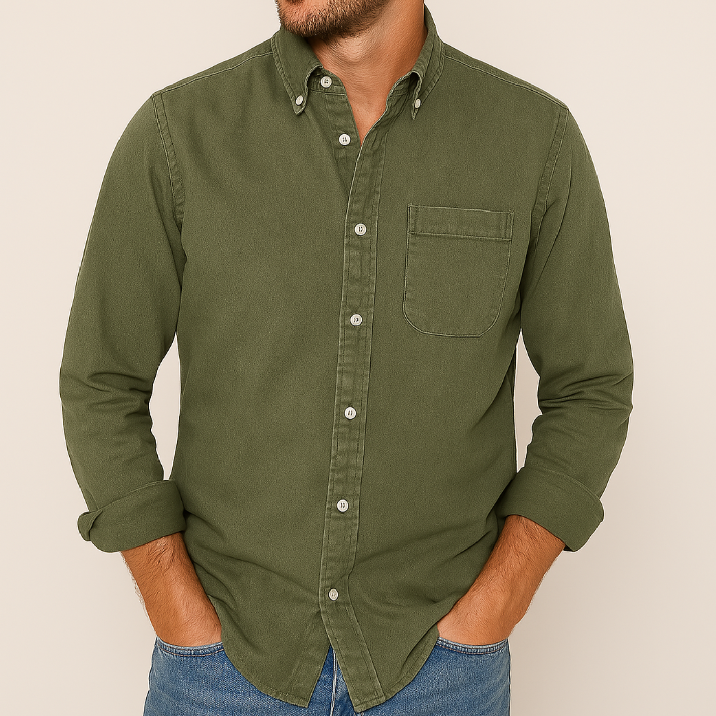 Men's Cotton Oxford Shirt – Classic Button-Down, Breathable Casual Fit