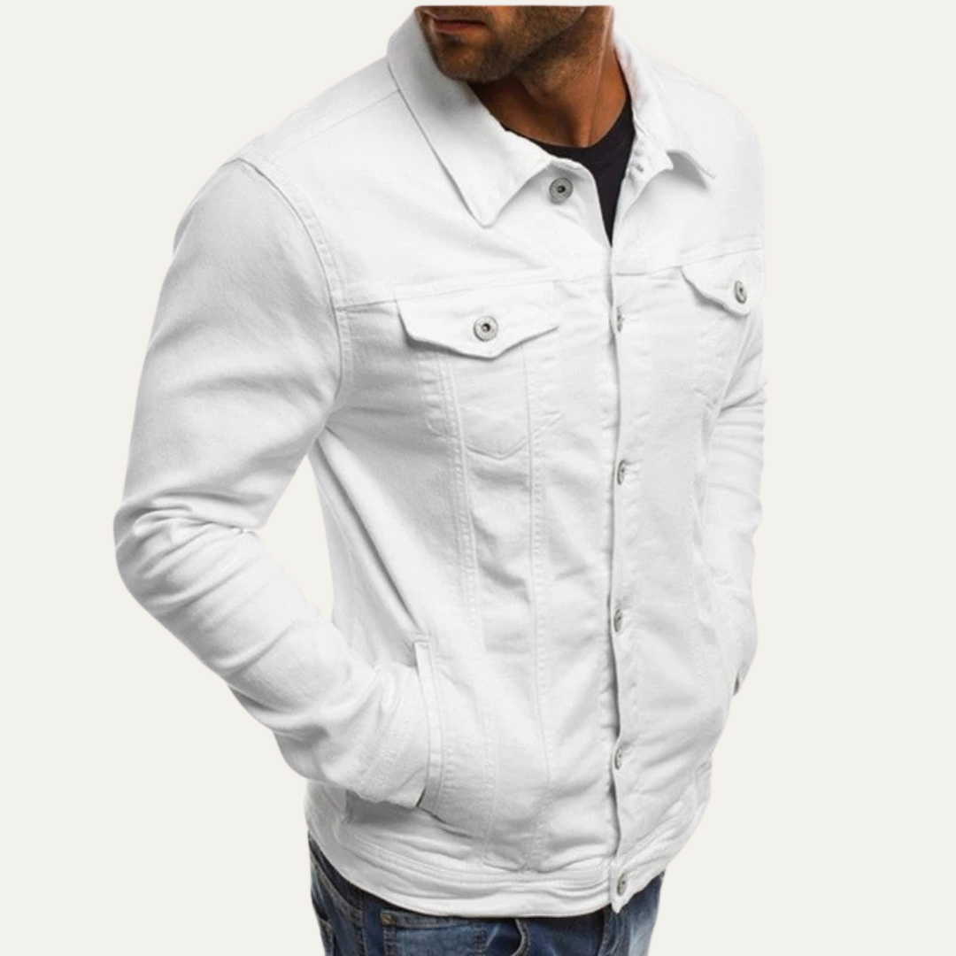 Men’s Suede Style Button Front Stand Collar Jacket