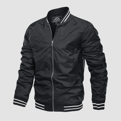 Men’s Classic Striped Trim Bomber Jacket