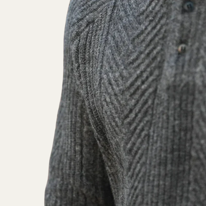 Men’s Chevron Knit Quarter Zip Polo Sweater