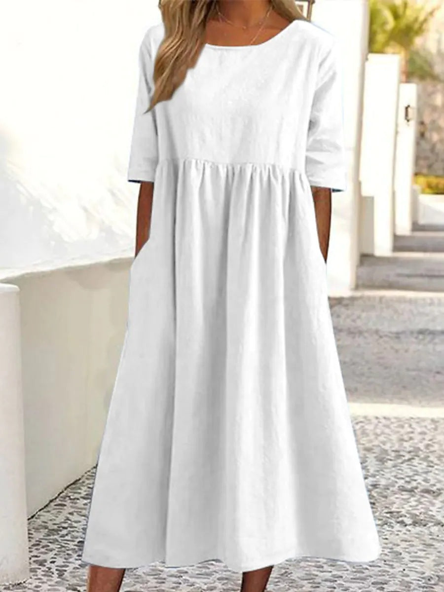 Casual Warm Weather Short Sleeve Midi Dress