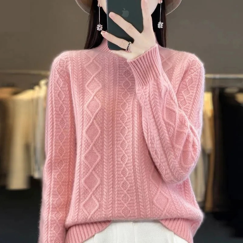 Warm Crew Neck Sweater for Ladies